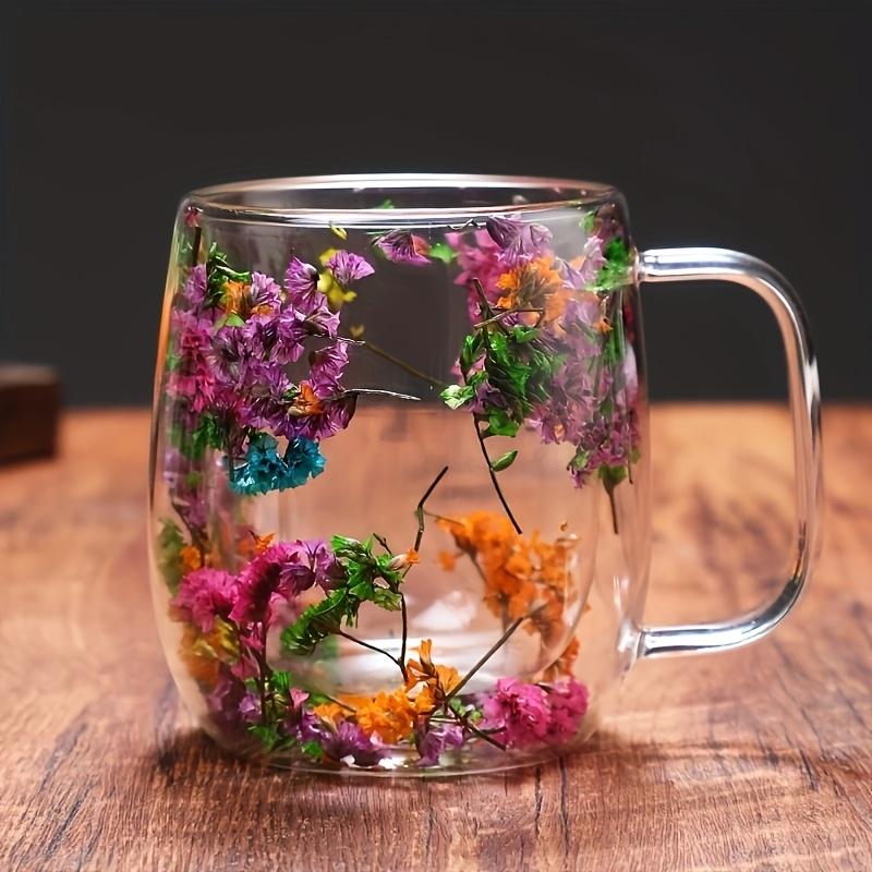 Eternal Bloom Glass Mug | Double Wall Glass Mug